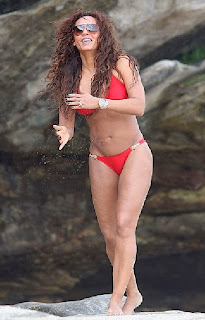 Melanie Brown red bikini Australia