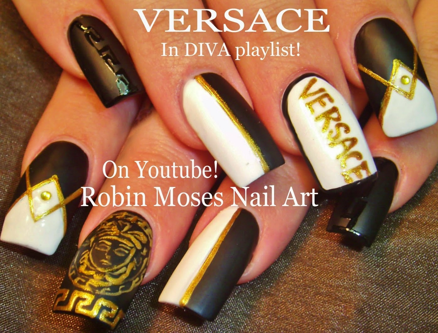Nail Art by Robin Moses: cuban french nail, louis vuitton nail art