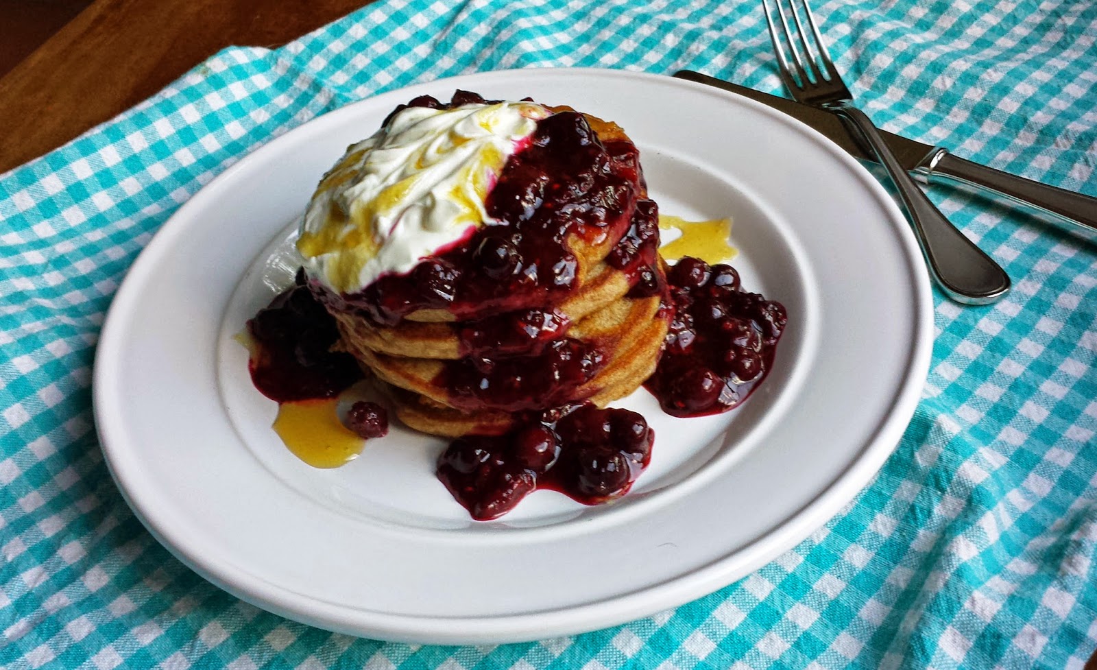 Loaves n Dishes QUINOA PANCAKES and EASY MIXED BERRY SAUCE