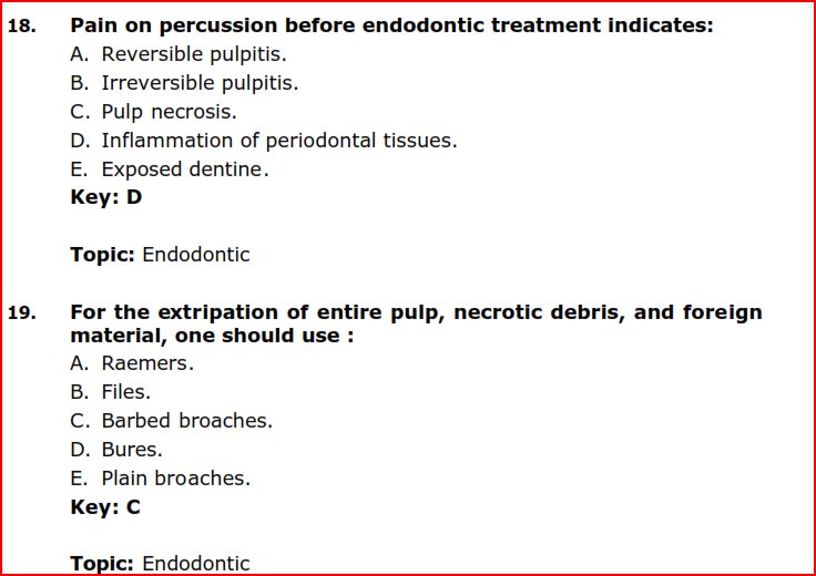 Endodontics MCQ 1