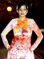 Hot Tanisha Singh celebrates Holi at Nrityavatika studio