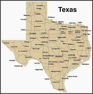 Map of Austin Cty Location in Texas