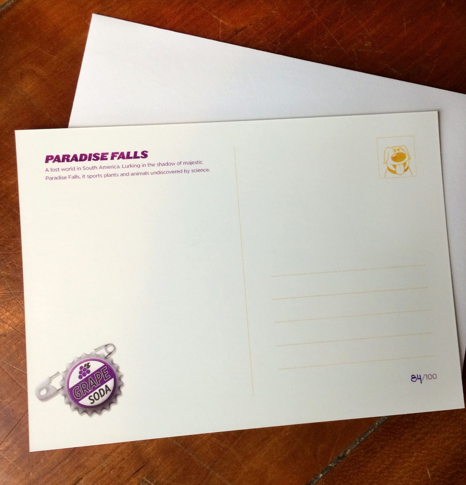 Dan the Pixar Fan Up "Greetings from Paradise Falls" Postcard