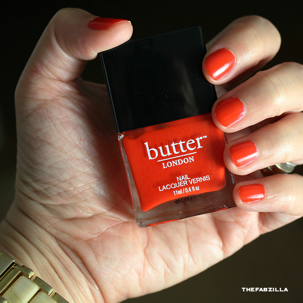 summer bright lips, summer bright nails, summer must-haves, Butter London Lippy Bloody Brilliant Lip Crayon, Ladybird, Butter London Nail Lacquer Ladybird, Butter London Iconoclast Mega Volume Lacquer, Butter London Wink Eye Pencil Crayon, Review, Swatch, summer beauty trend