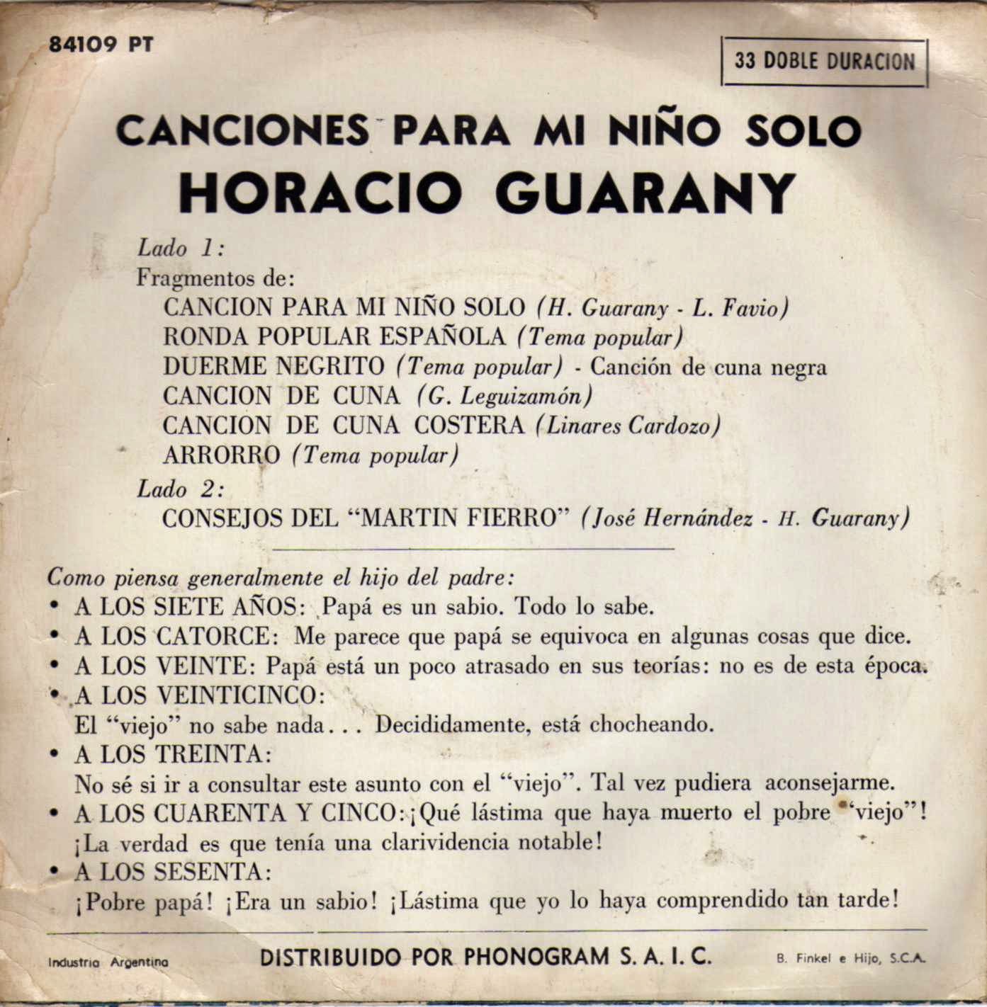 Horacio Guarany Canción para mi niño solo (1977) Folkloretube