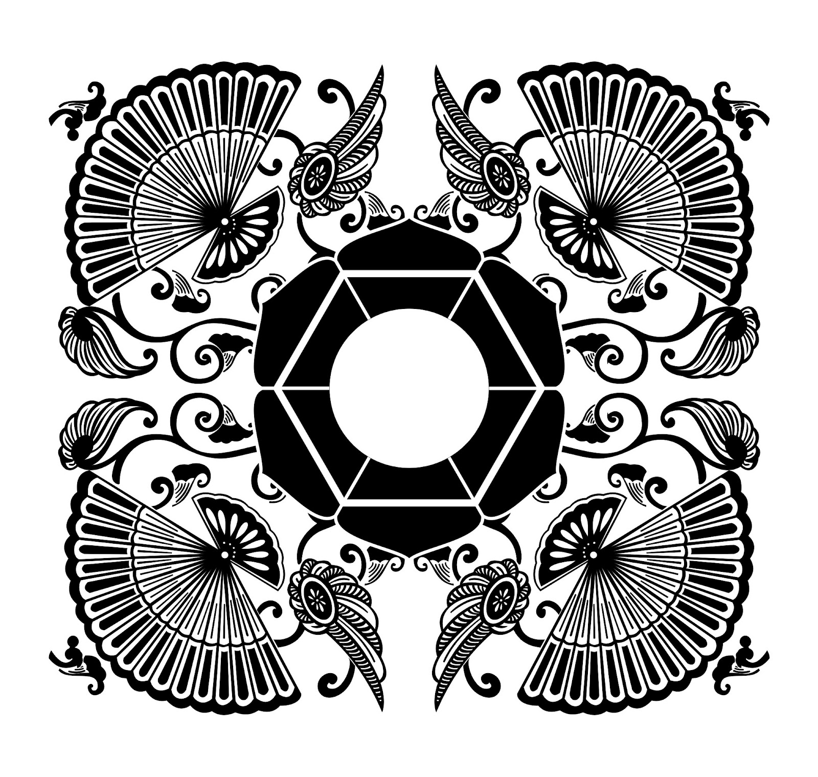 Batik abstrak desain grafis