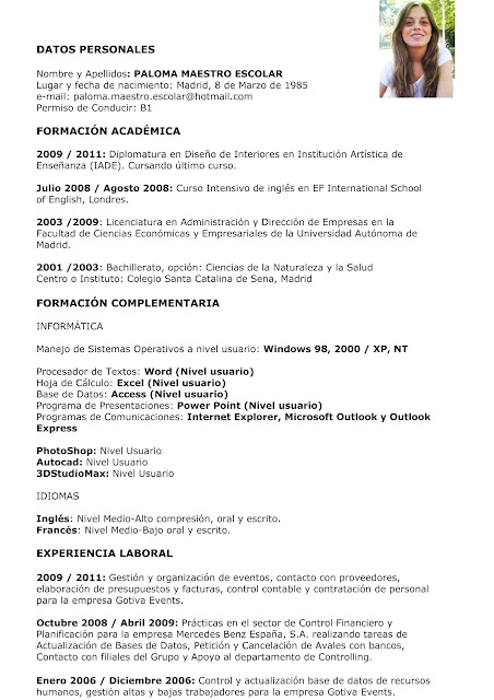 Write a curriculum vitae picture