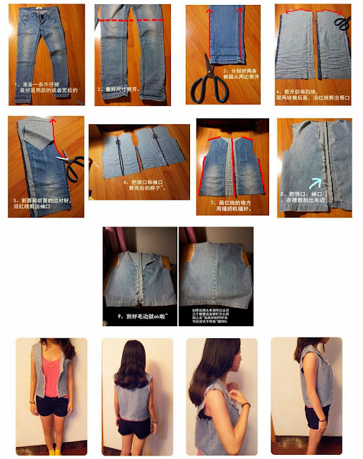 DIY Old Jeans Vest Diy And Crafts