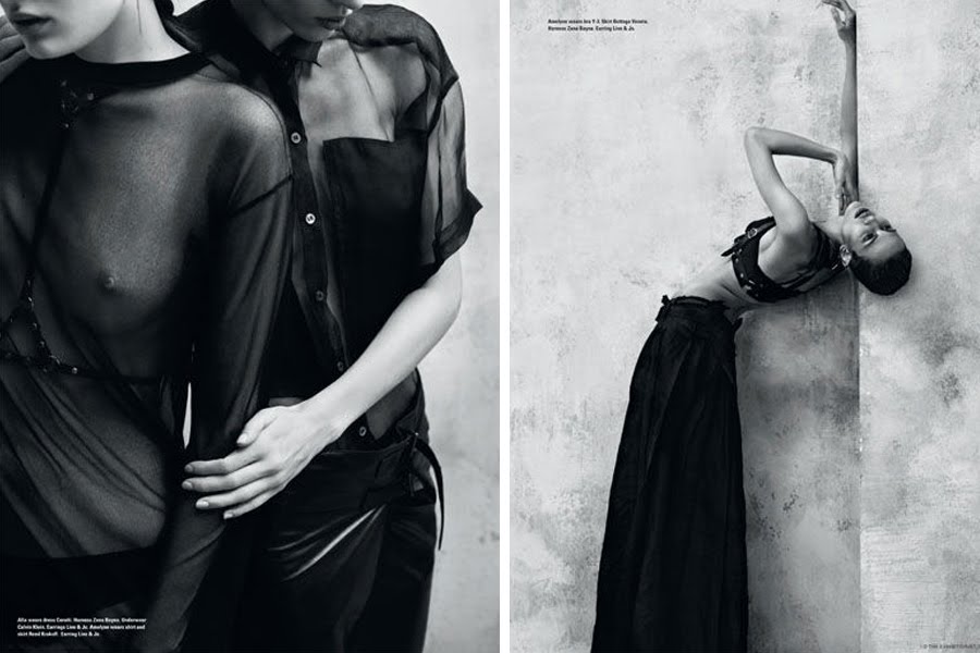 Alla Kostromiceva and Aymeline Valade by Josh Olins for i-D magazine