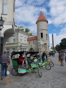 Pedal tricycle taxi's in Tallinn Old Town.