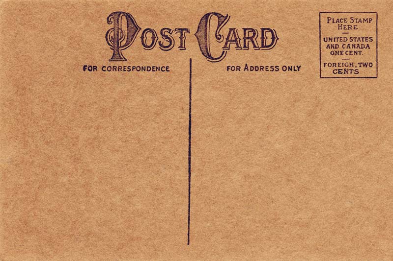 Vintage Postcard Back