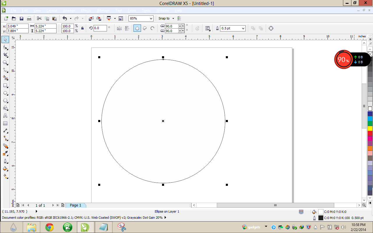 Membuat Lingkaran Membuat Lingkaran di corel draw