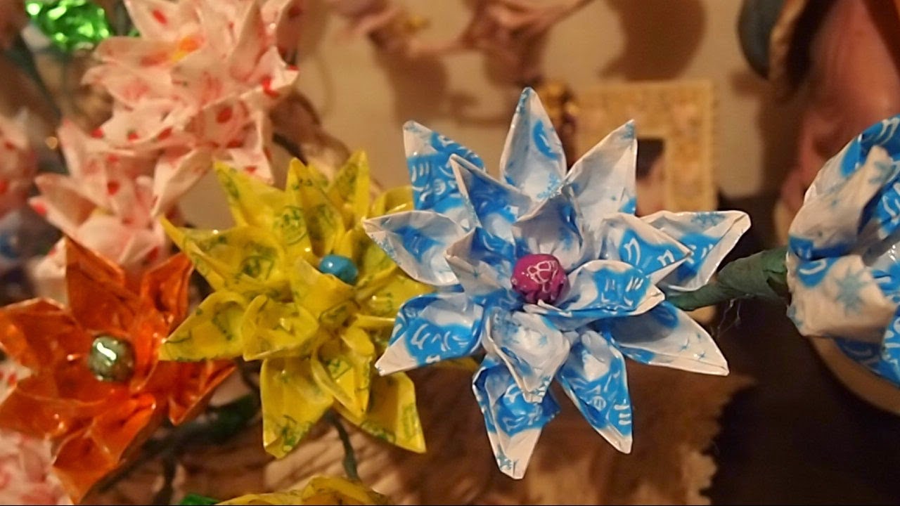 CREATE A HOBBY Flowers Made of Candy Wrapper
