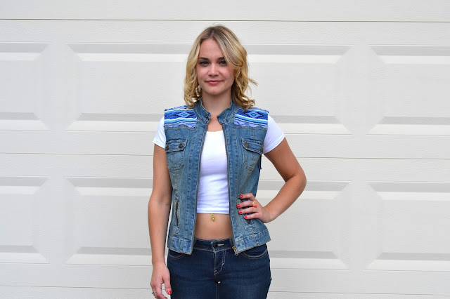 diy, jean jacket, aztec, do it yourself, project, old jacket, blogger, diy projects, canada, aztec jean jacket