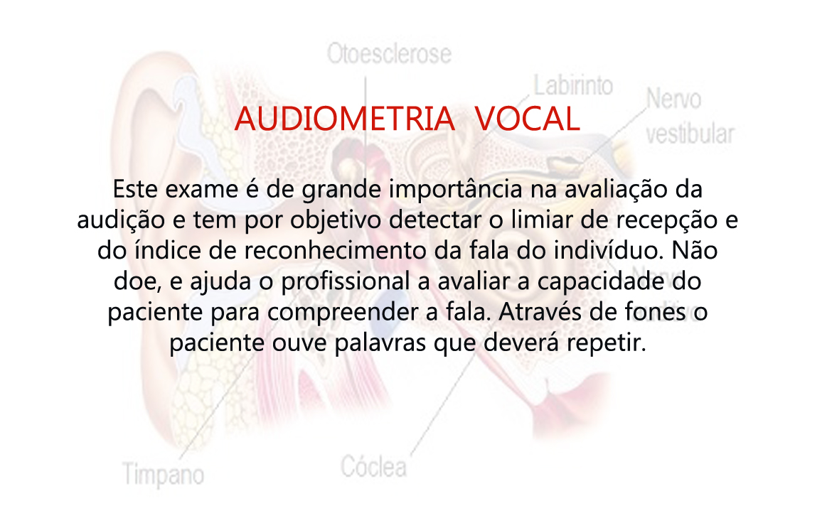 Exame de audiometria tonal e vocal