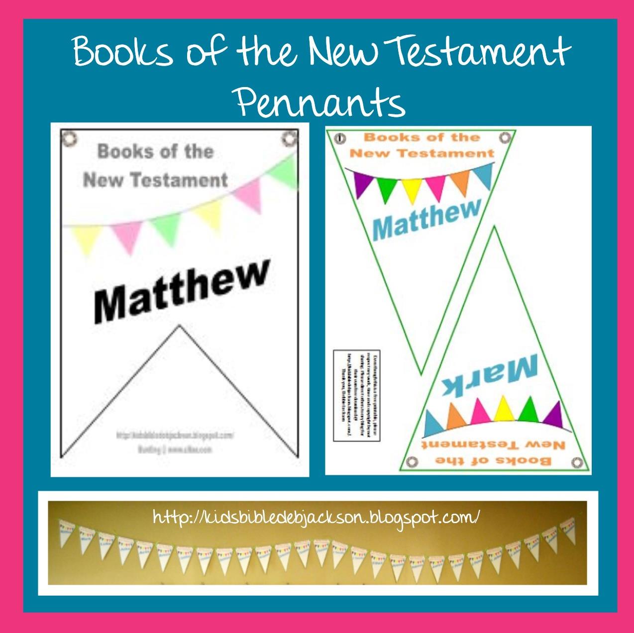 http://kidsbibledebjackson.blogspot.com/2014/05/books-of-new-testament-pennants.html