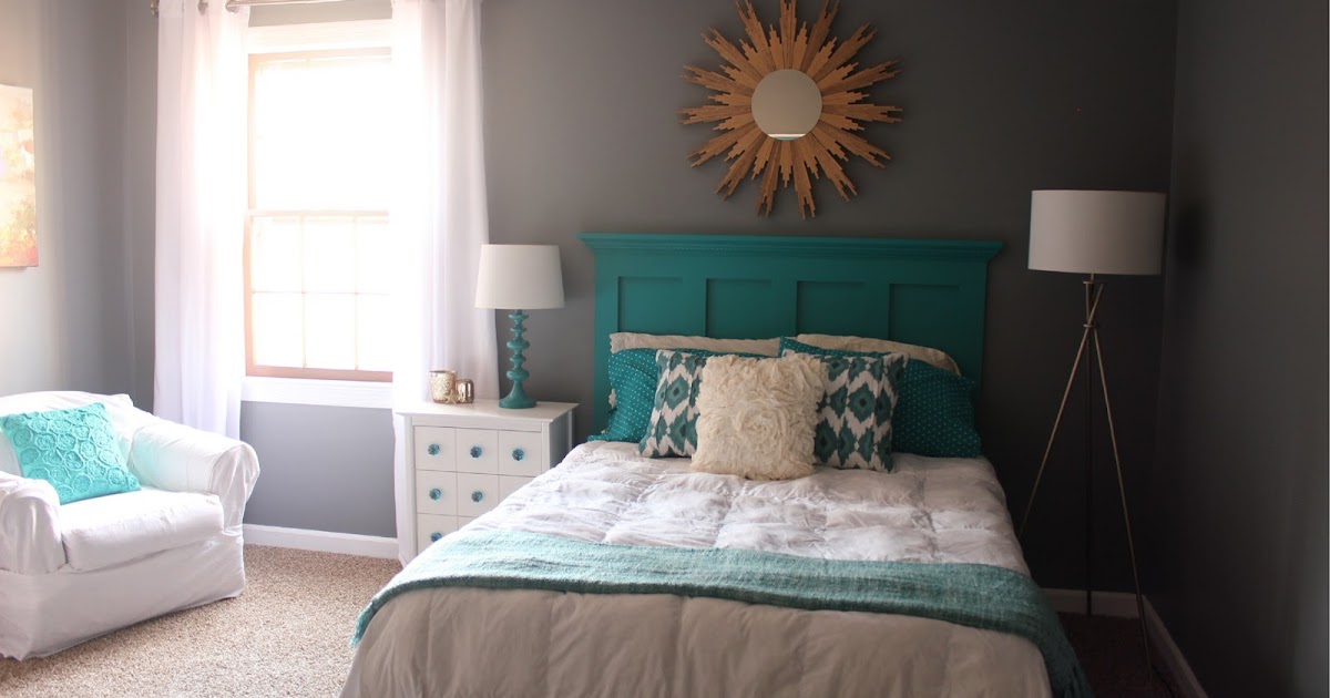 *The Handcrafted Life*: Teal, White and Grey Guest Bedroom Reveal