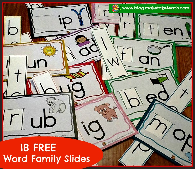 Word Family Slides Classroom Freebies