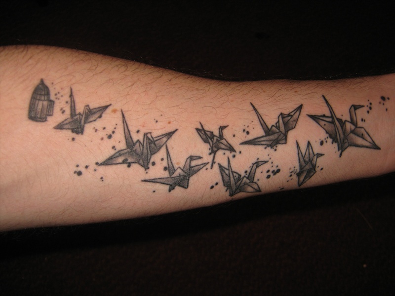 MC Odd: Paper and Ink My new paper cranes tattoo
