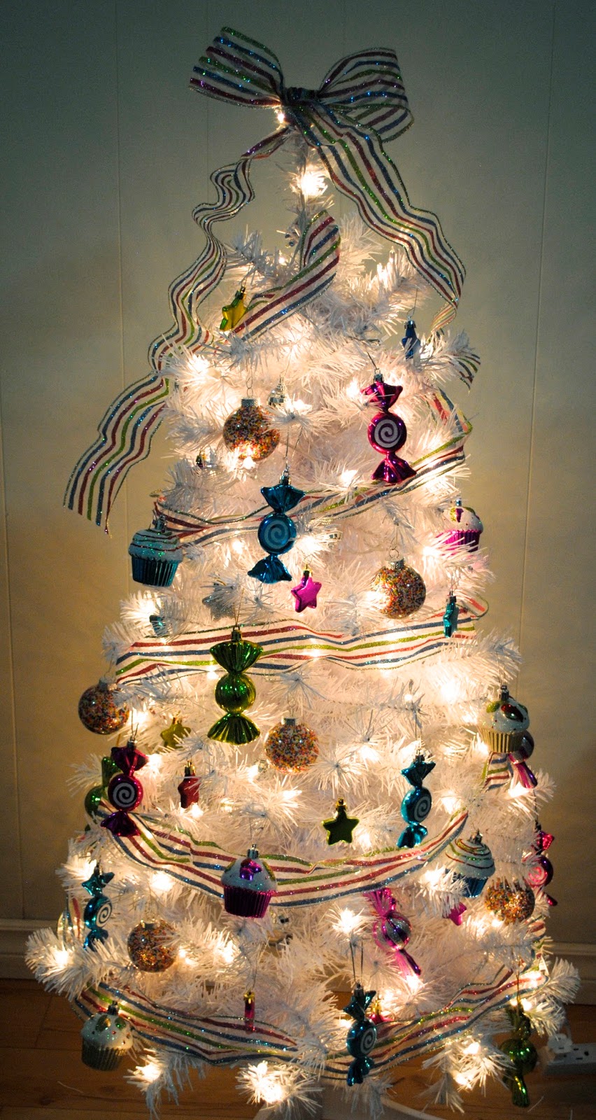 I've always wanted a white tree, covered with candy-themed decorations. I figured since I live ...