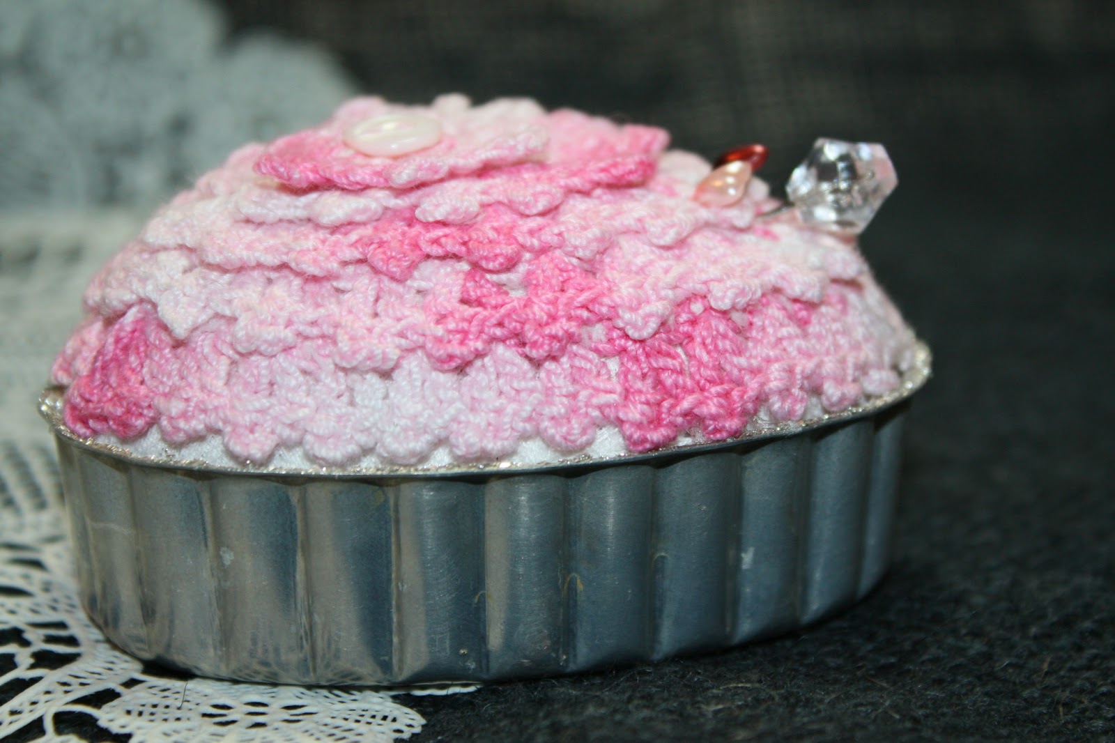 Isa Creative Musings Heart Shaped Vintage Linen Pin Cushions...