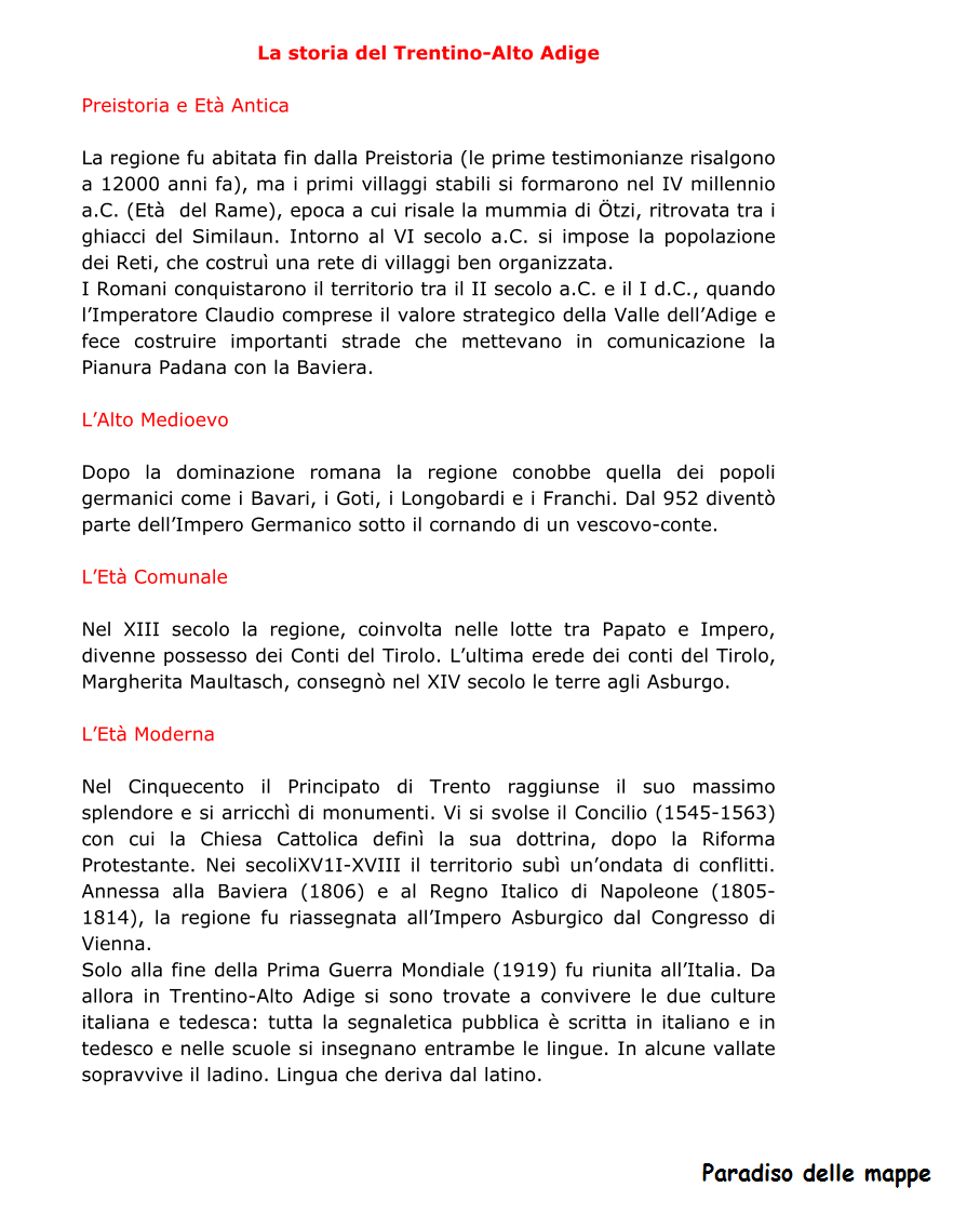 Paradiso Delle Mappe Trentino Alto Adige La Storia