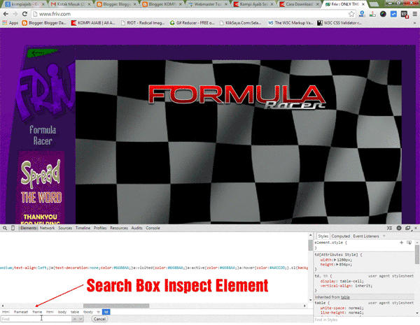 Screenshot Search Box Inspect Element File Flash SWF Search Box Inspect Element File Flash SWF