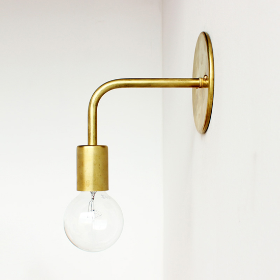 Handmade brass wall sconce by onefortythree
