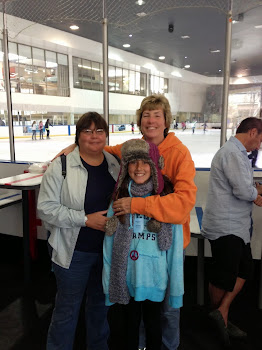 Pam. Peyton and me at the rink!