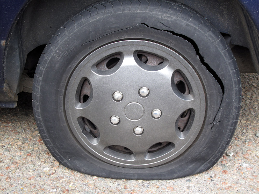 slashed tyres