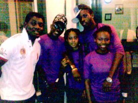The crew with AY Comedian