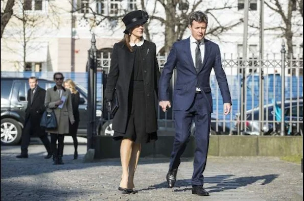  Crown Prince Frederik of Denmark and Crown Princess Mary of Denmark attended the funeral of family friend Peter Heering