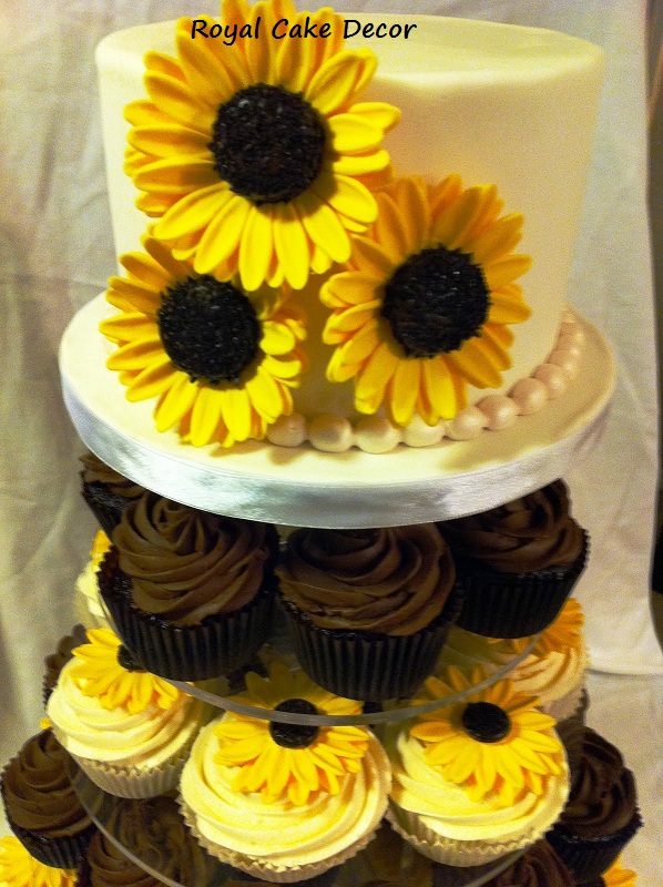 Fondant Sunflower Royal Cakes Decor