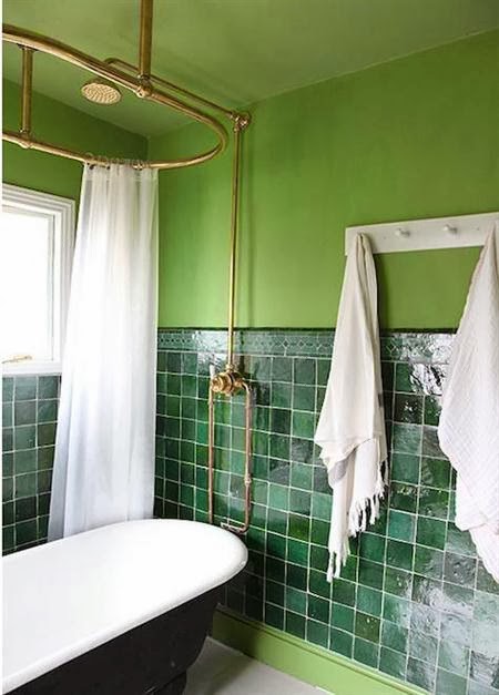 Baños verdes - Colores en Casa