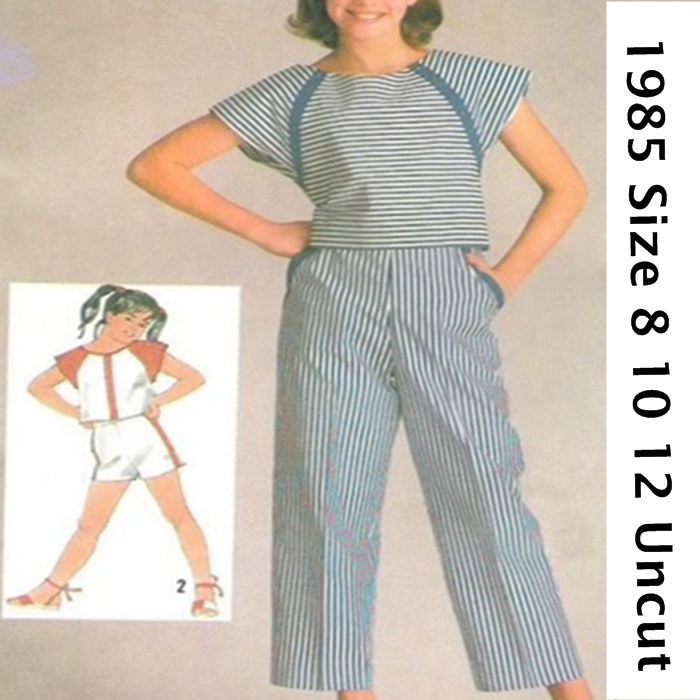 Simplicity 6919 Girl's Top Pants Shorts Pattern Size 8 10 12 Uncut