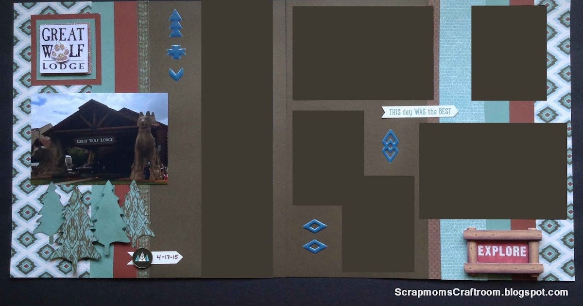 Scrapmom's Craft Room Beach layout using Jackson paper collection