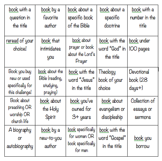 operation actually read bible summer bingo challenge