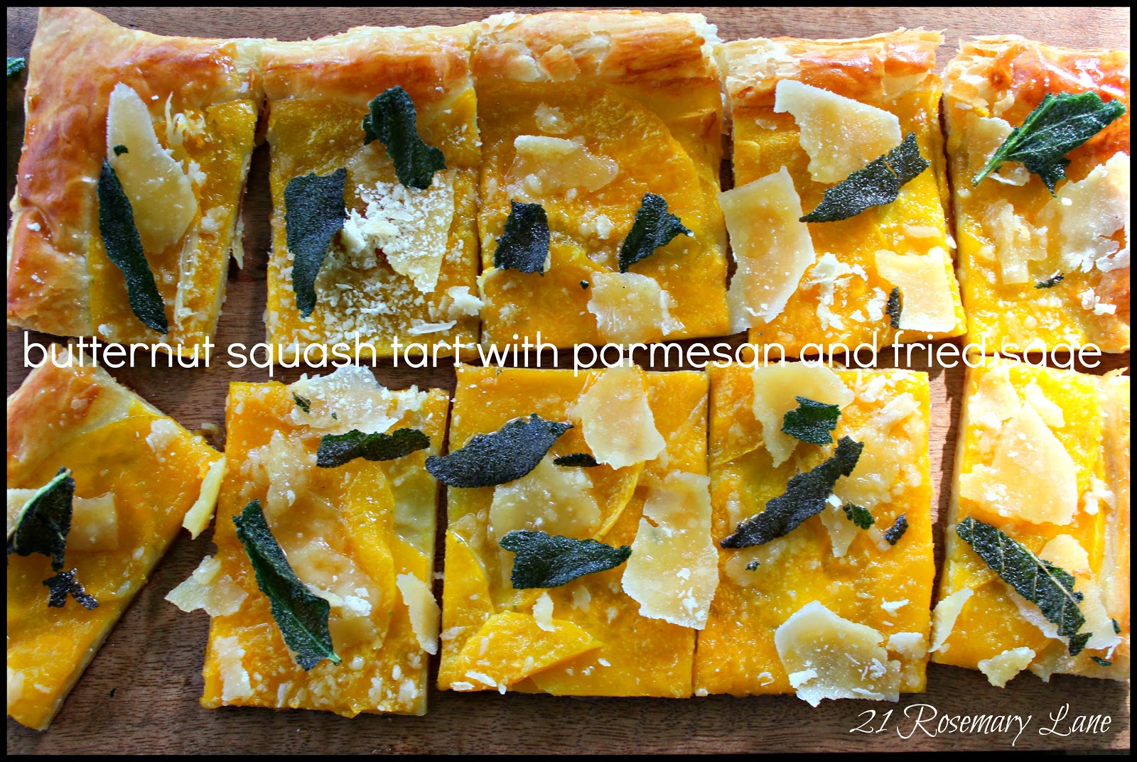 21 Rosemary Lane Butternut Squash Tart with Parmesan and Fried Sage