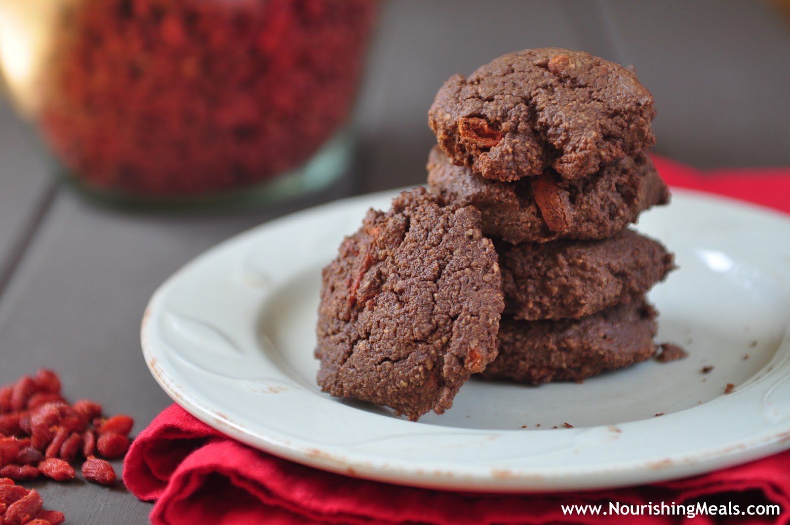Nourishing Meals® ChocolateHazelnutGoji Berry Cookies (grainfree