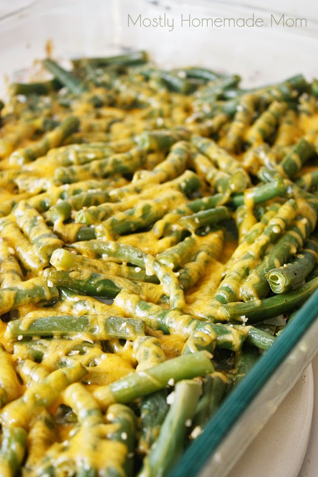 Garlic Roasted Green Beans Au Gratin Mostly Homemade Mom