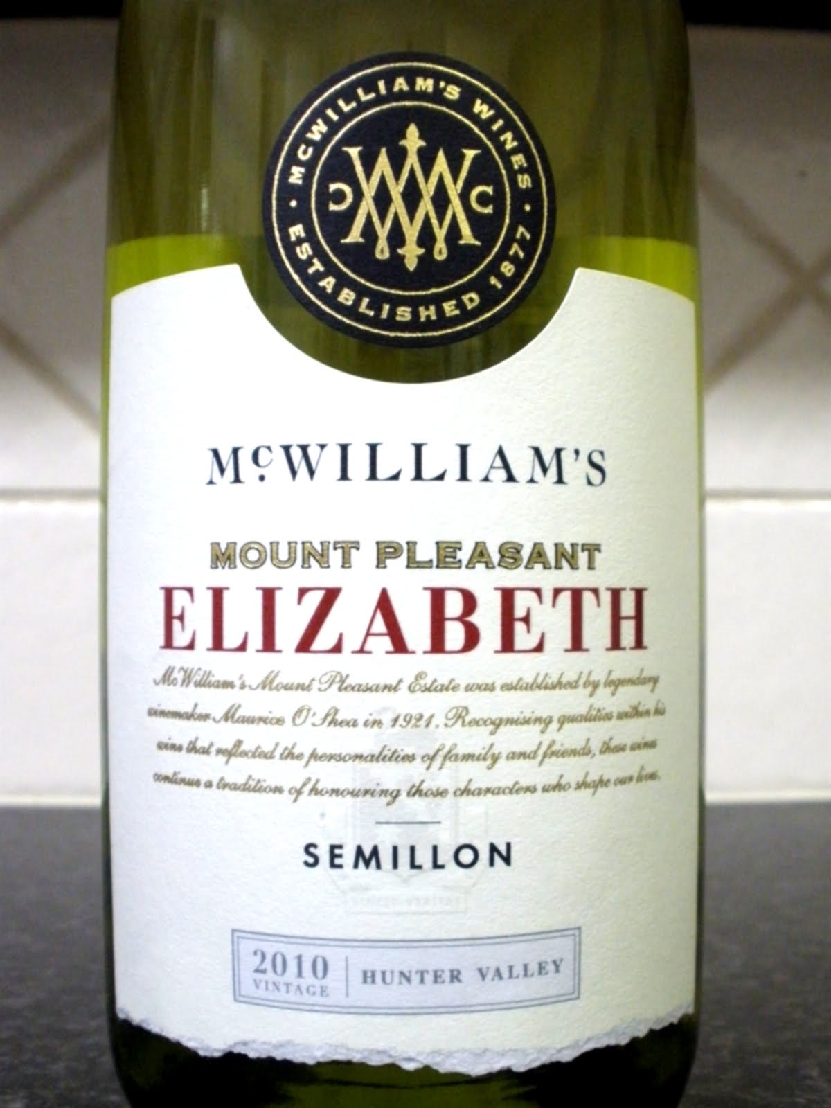 Australian Wine Journal MOUNT PLEASANT ELIZABETH SEMILLON 2010