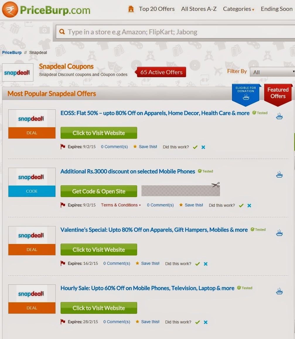 Snapdeal discount coupon 2019