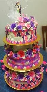 3tier Wedding Cake Buttercream + (32pcs cuppies FOC)