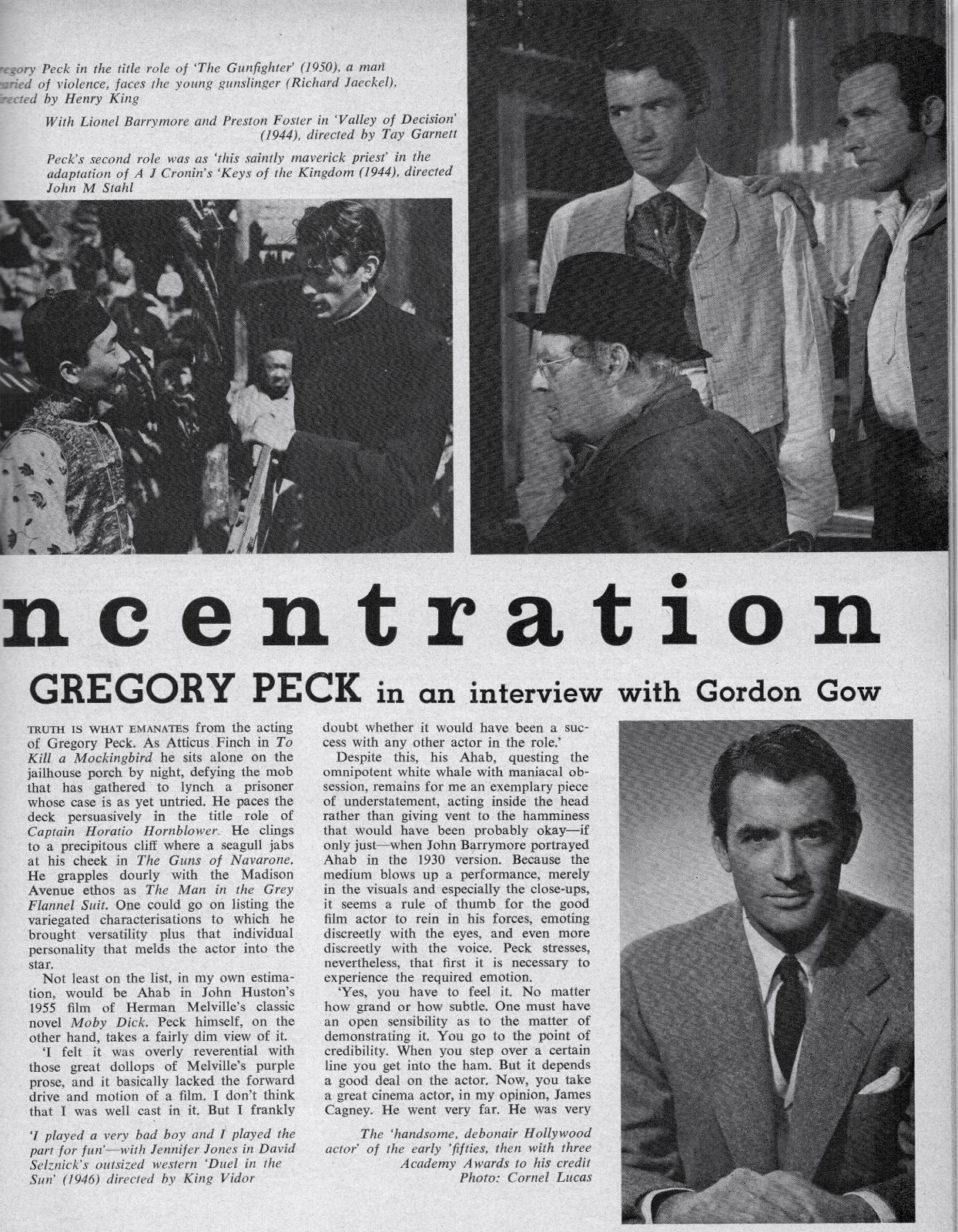 The Actors Work Vintage Magazine Gregory Peck interview + Badlands