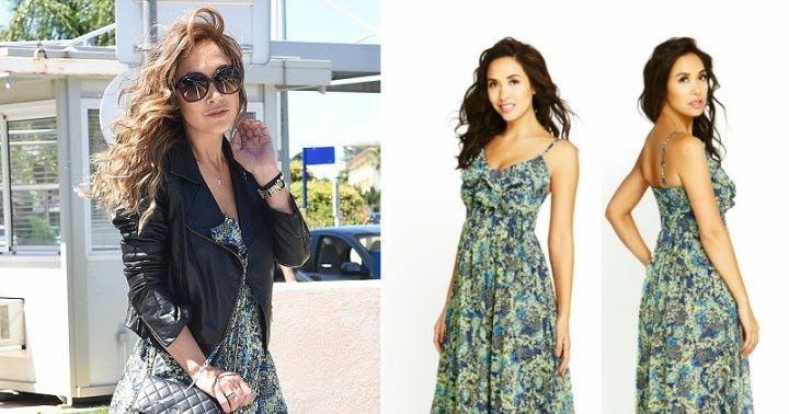 myleene klass ruffle front floral maxi dress