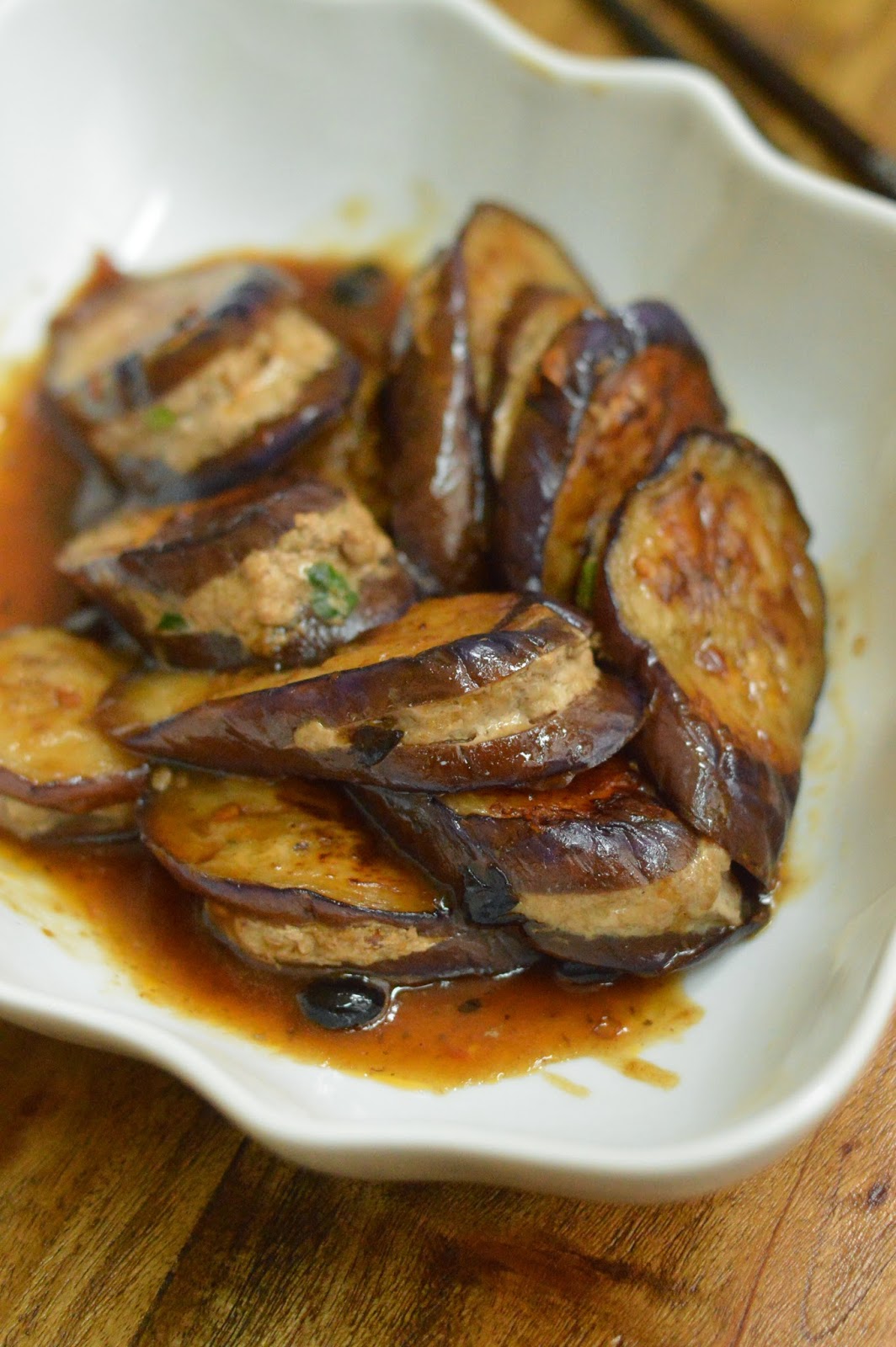 DimSumptuous Chinese Stuffed Eggplant 煎釀茄子
