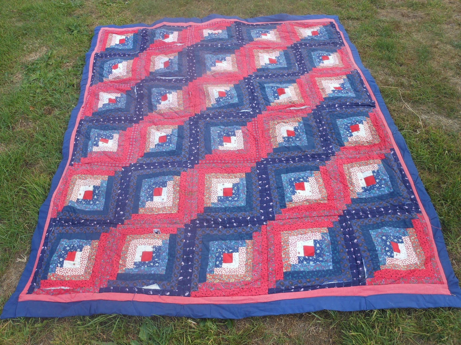 Wonky Patchwork Log Cabin Quilt