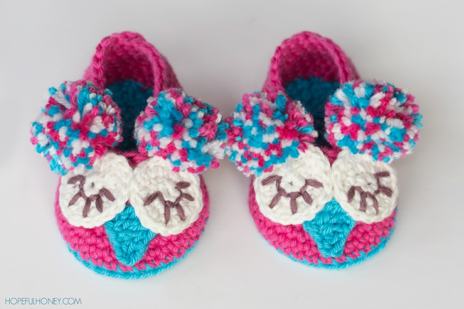 Hopeful Honey Craft, Crochet, Create: Owl Baby Booties ...