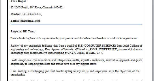 cover letter for freshers application letter for teacher job sample cover letter for java j2ee experienced persons