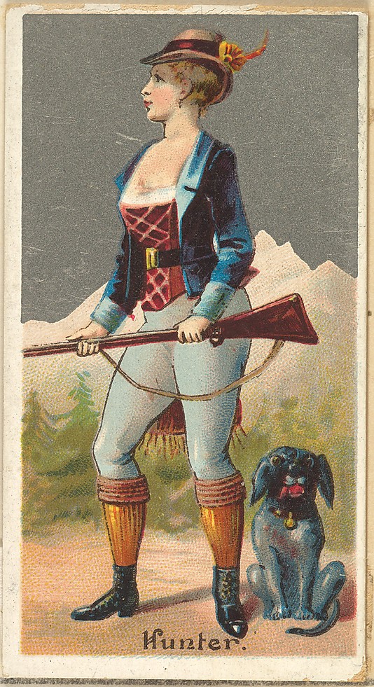Hunter. Vintage tobacco card "Occupations For Women", via ellomennopee Hunter. Vintage tobacco card "Occupations For Women", via ellomennopee